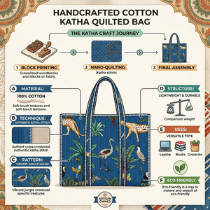Sac matelassé en coton fait main avec un design textile élégant pour le shopping, les voyages, la mode, les cadeaux, l'usage quotidien et la vente en gros - Product Image 6
