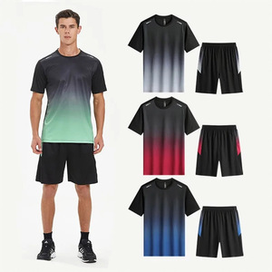 Ensemble short et t-shirt respirant personnalisé avec logo imprimé, meilleure vente, faible MOQ, tailles plus grandes pour hommes - Product Image 2