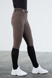 กางเกงขี่ม้าผู้หญิงมาใหม่พร้อมกระเป๋าโทรศัพท์สแปนเด็กซ์ดูดซับความชื้นและเหงื่อผ้าโพลีเอสเตอร์สำหรับการขี่ม้า - Product Image 6