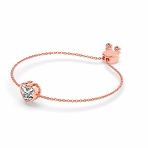 กำไลข้อมือทอง 18k จากอินเดีย สีโรสโกลด์ รุ่น Kyra Heart กำไลแฟชั่น คุณภาพ VS1 VVS1 สำหรับผู้หญิงและเด็กผู้หญิง สวมใส่ในงานปาร์ตี้ - Product Image 6