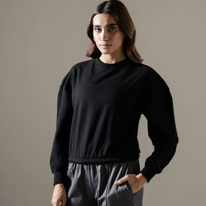 <b>Top</b> Selling Women's Crew Neck Sweatshirt With Side Adjustable <b>Strings</b> Customized Design Full Sleeve Ladies Sweatshirts - Product Image 4