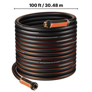 Tuyau d'arrosage de jardin en caoutchouc robuste de 30 m (100 pi), 5/8 po, 4 couches, résistant à 150 PSI (surpression 600 PSI), flexible, anti-pli, pour extérieur, 7,5 m (25 pi), 15 m (50 pi) - Product Image 4