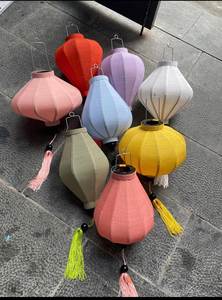 Decorative Vietnam Silk Lantern Handmade <b>Flower</b> Painted Hanging <b>Ornament</b> for Home - Product Image 3