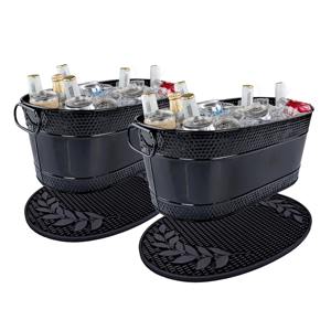 Cubo de Hielo con Ruedas de Acero Inoxidable Cuadrado de Alta Resistencia, Acabado Negro Mate, para Enfriar Cerveza y Vino, Gran Capacidad para Bebidas - Product Image 6