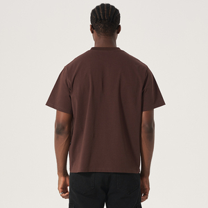Men's Cotton/Bamboo Fiber Heavyweight Oversized T-shirt Custom Made Boxy Fit Blank Washed Front <b>Logo</b> Quick Dry Casual - Product Image 6