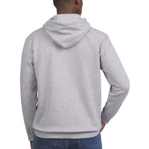Sweat-shirts à capuche pour hommes en satin 100 % coton épais, gris chiné, respirants, entièrement zippés, avec logo personnalisé, vente en gros 2026 - Product Image 3