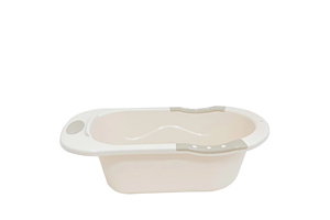 Portable PP Plastic <b>Bath</b> Tub With Anti Slip <b>Support</b> Handle Soap Tray Space Saving Hanging Hook And Stackable Design - Product Image 2