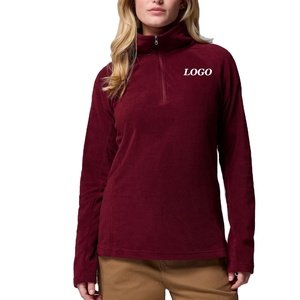 เสื้อสเวตเชิ้ตผ้าฟลีซสำหรับผู้หญิง แขนยาว / ดีไซน์สตรีทแวร์ทันสมัย พร้อมโลโก้แบบกำหนดเอง และดีไซน์คอปกซิปตั้ง - Product Image 1
