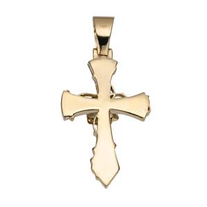 Pendentif croix chrétienne en argent 925 plaqué or rose, style hip-hop, pour unisexe, cadeau et usage quotidien - Product Image 2