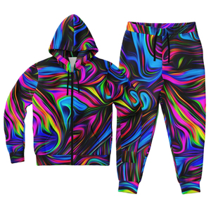 Conjunto Deportivo Transpirable para Hombre, Estilo Acid Wash, Pantalones Acampanados, Sudadera con Capucha, Tallas Grandes, Ropa Urbana, Personalizable con Impresión por Sublimación - Product Image 5