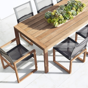 Table rectangulaire en teck au style moderne et épuré, idéale pour l'extérieur et durable - Product Image 5