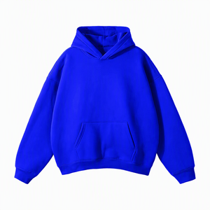 Sweat-shirt à capuche oversize pour homme, couleur bordeaux, en molleton bouclette, style décontracté avec poches, coupe classique, idéal pour l'automne - Product Image 4