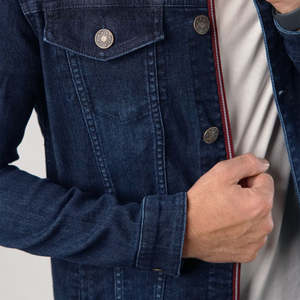 Veste en jean boutonnée pour homme, design personnalisé, robuste, classique, à manches longues - Product Image 6