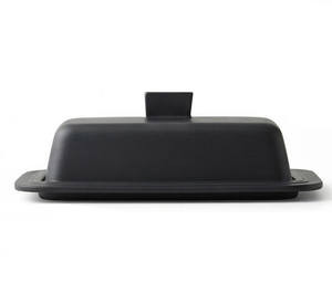 Beurrier rectangulaire noir minimaliste avec couvercle, préservation de la fraîcheur, vaisselle de cuisine, matériau plastique PP - Product Image 4