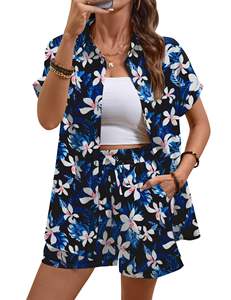Ropa de Verano 2026, Camisas Estampadas con Botones, Tops, Pantalones Cortos de Playa, Conjuntos de Vacaciones, Ropa Deportiva, 2 Piezas - Product Image 1
