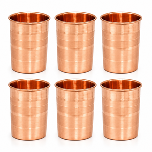 Juego de Vasos de Cobre Puro para Beber Agua Ayurvédica, Vasos de Cobre Hechos a Mano sin Costuras para Apoyo Inmunológico y Salud Digestiva - Product Image 1