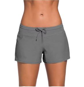 กางเกงขาสั้นสไตล์บิกินี่สำหรับใส่ไปชายหาด ลายเรียบ กางเกงขาสั้นผู้หญิง ชุดบิกินี่แบบชิ้นเดียว กางเกงขาสั้นชายหาด กางเกงขาสั้นแบบฮอตแพนท์ - Product Image 1