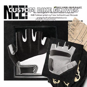 Customized Logo Half-Finger Racing Gloves with Adjustable Wrist <b>Strap</b> Anti-Slip Breathable for Cycling Outdoor Sports Wholesale - Product Image 3
