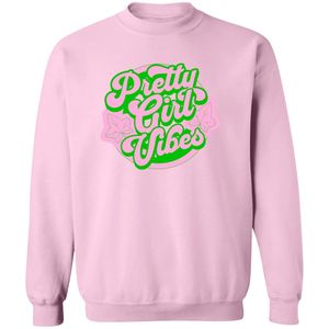 Sudadera con cuello redondo y estampado 'Pink Pretty Girl Vibes', de manga larga con puños acanalados, top casual de forro polar para mujer, para uso diario y estilo urbano - Product Image 1