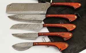Premium Hand Forged Damascus Steel <b>Knife</b> <b>Set</b> Wood Handle Professional Cooking <b>Knife</b> <b>Set</b> Ambidextrous Straight Edge Kitchen <b>knife</b> - Product Image 3