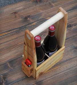 Soporte grande de madera para botellas, expositor de botellas de vino para encimera de cocina, organizador de madera maciza natural para mesa de comedor - Product Image 4