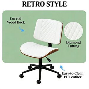 Silla de Oficina Blanca para el Hogar, para Estudio o Espacio de Trabajo - Product Image 2