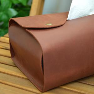 Boîte à mouchoirs en cuir véritable haut de gamme, anti-odeur, simple et décontractée, faite à la main, porte-mouchoirs décoratif de qualité supérieure -LTBC-0001 - Product Image 4