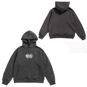 Sudadera con Capucha para Hombre, Negra, Corte Regular, con Logotipo Blanco Estampado, Estilo Casual Urbano, de Felpa de Algodón, con Bolsillo Frontal, para Invierno - Product Image 2