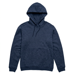 เสื้อฮู้ดผู้ชายสีดำล้วน ทรงปกติ ผ้าฟลีซ โพลีเอสเตอร์ 100% สวมใส่สบายสำหรับฤดูใบไม้ร่วง มีกระเป๋า ผ้าถัก ระบายอากาศได้ดี น้ำหนัก 260 กรัม แขนยาว - Product Image 4