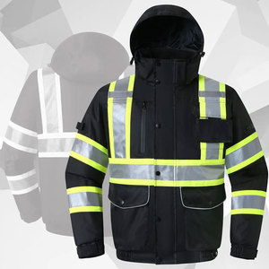 Chaqueta de Trabajo Reflectante de Alta Visibilidad, Chaqueta de Seguridad Unisex de Poliéster con Cremallera y Bolsillos - Product Image 1