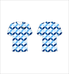 T-shirt à manches courtes pour homme, motif géométrique, bleu, col rond, coupe classique, respirant, vêtements décontractés, impression par sublimation, vente en gros OEM - Product Image 1