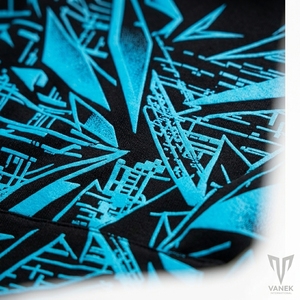 Sweat-shirt décontracté surdimensionné pour homme, noir, imprimé géométrique bleu, imprimé par sublimation, tricoté, 100% coton, vêtements d'hiver - Product Image 4