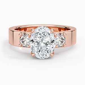 Anillo de Diamantes Cultivados en Laboratorio, Corte Ovalado, Tres Piedras, Diamante Redondo, Oro de 14K/18K, Anillo de Compromiso de Lujo para Mujer, Joyería Fina - Product Image 2