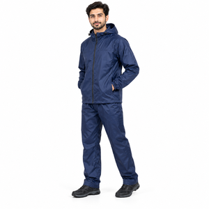 Custom <b>Waterproof</b> Rain <b>Suit</b> For <b>Men</b> 2 Piece Jacket Pants Hooded Motorcycle Outdoor Workwear Brand Label OEM ODM Manufacturer - Product Image 3