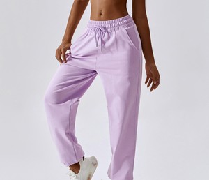 Private Label Fleece <b>Joggers</b> Wholesale <b>Women</b> Fleece Sweatpants Elastic Waist Design Fast Delivery - Product Image 4