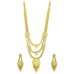 เครื่องประดับแฟชั่นขายส่ง ทองชุบไมครอน 14K 18K 24K สไตล์ตุรกี Oro Joyeria ดีไซน์ลายดอกไม้แบบดั้งเดิม สร้อยคอยาวแบบ Rani Haar - Product Image 2