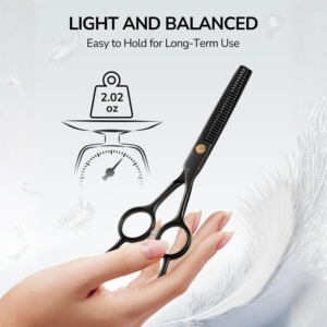 Ciseaux professionnels noirs pour la dégaine des cheveux, ciseaux texturisants en acier inoxydable, ciseaux de coiffure à dents pointues, outil de salon - Product Image 6