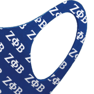 Masque facial 3D respirant Zeta Phi Beta pour l'été, bleu royal, imprimé avec des lettres grecques, léger, réutilisable, en mélange de coton - Product Image 4