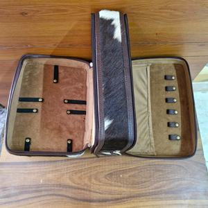 Fait à la main nouvelle mode imprimé Animal cheveux sur 100% étui en cuir véritable poignée souple fermeture à glissière toilette boîte de maquillage pour cosmétique - Product Image 5