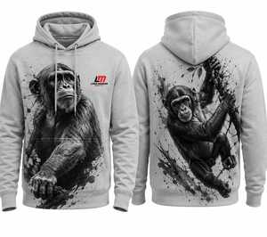 Sweat-shirt à capuche pour homme Long Mission Industry, streetwear décontracté, coton noir respirant, doublé, design américain et européen - Product Image 1