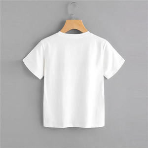 Camiseta de Manga Corta Blanca Ecológica para Mujer, 100% Algodón, Cuello Redondo, Corte Regular, Estilo Casual, Tejido Jersey Liso Teñido - Product Image 6