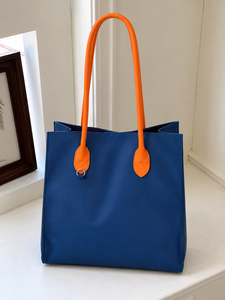 Bolso Tote Azul de PU para Mujer, Marca Beena, Gran Capacidad, Cierre de Cremallera, Decoración con Cadenas, Diseño Moderno, para Uso Diario y Viajes - Product Image 4