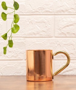 Designer Copper Tumbler with Handle Contemporary Drinkware Mug for <b>Tea</b> Coffee and Cocktail Serving Use - Product Image 5