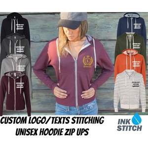 Sweat à capuche unisexe personnalisable Prm90htz avec broderie de logo haut de gamme, fermeture éclair, multicolores, tailles XS à XXL - Product Image 3