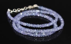 Collier en Tanzanite Facetté Naturel Rondelle 3,5 mm, Chaînes de Perles de Tanzanite pour la Fabrication de Colliers à Prix de Gros - Product Image 4