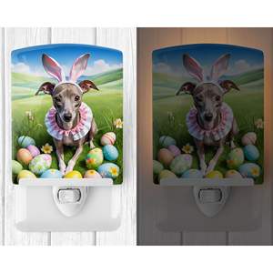 Italian Greyhound Easter <b>Egg</b> Hunt Ceramic Night <b>Light</b> Compact UL-Certified for Bedroom Kitchen 6x4x3 Multicolor Storage Baskets - Product Image 2