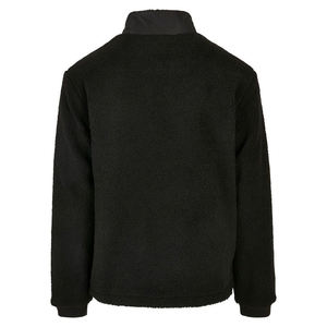 Unisex Black Fleece <b>Jacket</b> Zip Style Soft Sherpa Nylon Panel Stand Collar Long Sleeve Warm Outerwear <b>Jacket</b> With Embroidery Logo - Product Image 6