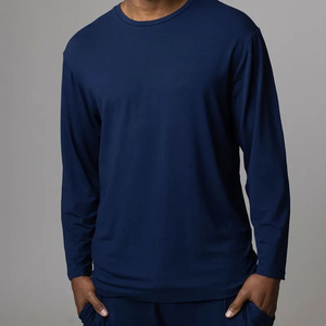 Ensemble de pyjama en satin pour homme, chemise à manches courtes et pantalon assorti, vêtements de nuit élégants, tenue décontractée pour la maison, vente en gros - Product Image 2