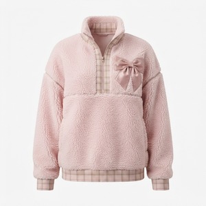 เสื้อสเวตเชิ้ตผ้าฟลีซพิมพ์ลายแคลิฟอร์เนียสีน้ำเงินกรมท่าสำหรับผู้หญิง ปกคอพับ แขนยาว สวมใส่สบายๆ ในฤดูใบไม้ร่วง - Product Image 4