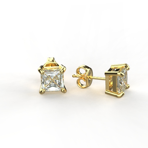 Freshwater Pearl Stud <b>Earrings</b> 18K Gold Plated Round Brilliant Diamond Claw Setting Women's Classic <b>Fine</b> Jewelry - Product Image 2